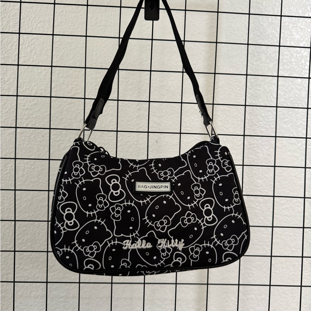 Hello Kitty Black Graphic Shoulder Bag